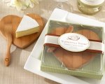 "Tastefully Yours" Heart-Shaped Bamboo Cheese Board