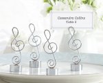 Silver-Finish Music Note Place Card/Photo Holder (Set of 4)